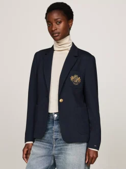 Marynarki*Tommy Hilfiger Marynarka O Wąskim Kroju Z Haftem Na Kieszeni DESERT SKY