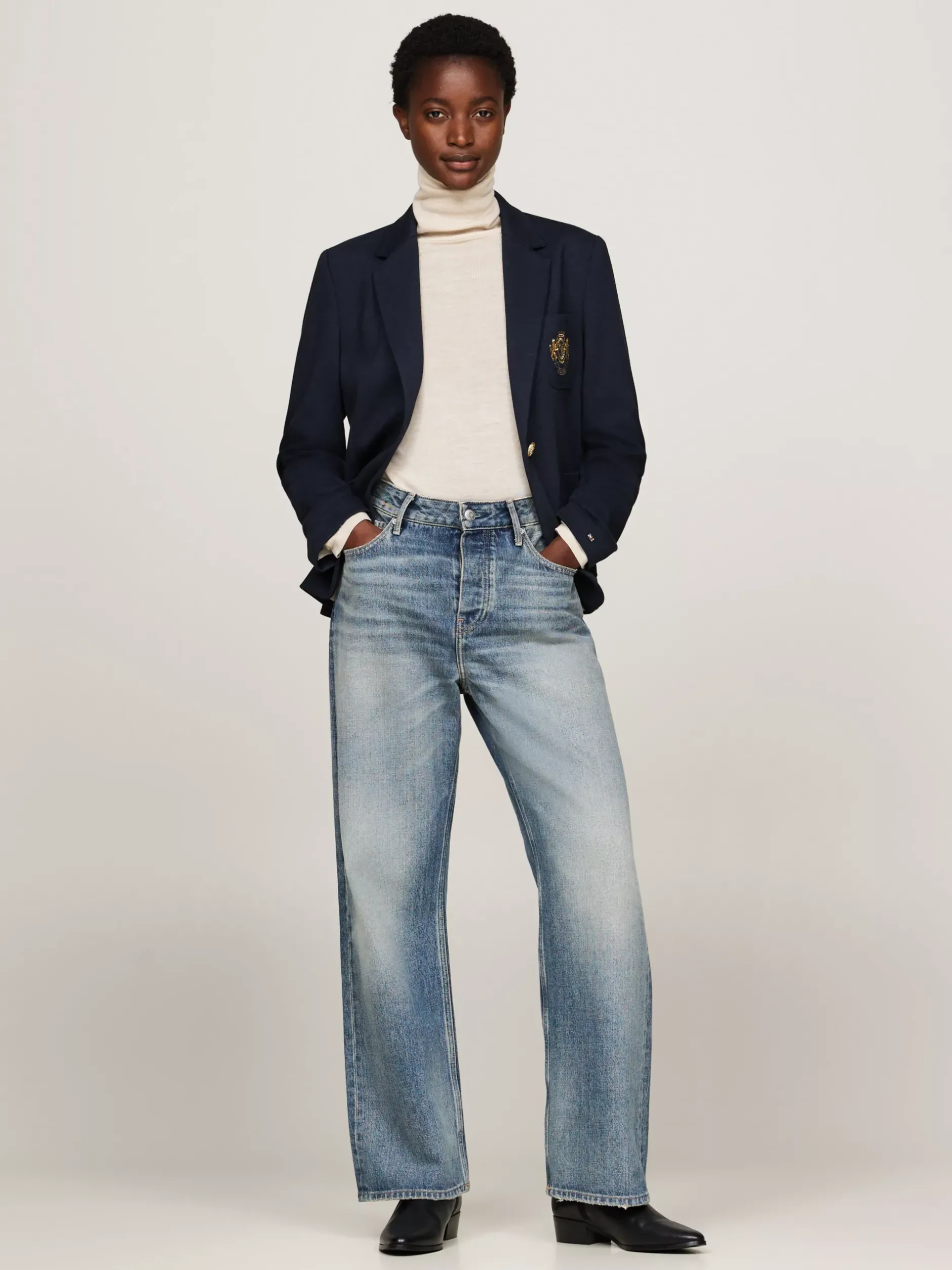 Marynarki*Tommy Hilfiger Marynarka O Wąskim Kroju Z Haftem Na Kieszeni DESERT SKY