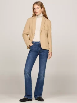 Marynarki*Tommy Hilfiger Marynarka O Wąskim Kroju Z Haftem Na Kieszeni CLASSIC KHAKI