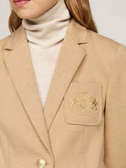 Marynarki*Tommy Hilfiger Marynarka O Wąskim Kroju Z Haftem Na Kieszeni CLASSIC KHAKI