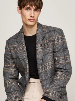 Garnitury I Kostiumy|Marynarki*Tommy Hilfiger Marynarka W Kratę Z Mieszanki Wełny GREY