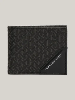 Portfele & Breloczki Do Kluczy*Tommy Hilfiger Mały Portfel Skórzany Business W Monogram TH BLACK