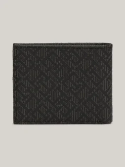 Portfele & Breloczki Do Kluczy*Tommy Hilfiger Mały Portfel Skórzany Business W Monogram TH BLACK