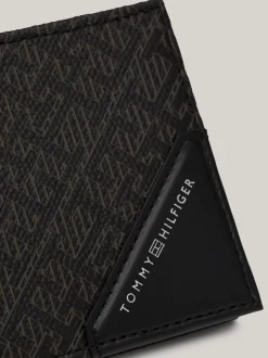 Portfele & Breloczki Do Kluczy*Tommy Hilfiger Mały Portfel Skórzany Business W Monogram TH BLACK