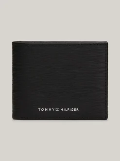 Portfele & Breloczki Do Kluczy*Tommy Hilfiger Mały Składany Portfel Ze Skóry BLACK