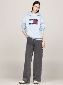 Bluzy Dresowe & Z Kapturem*Tommy Hilfiger Melanżowa Bluza O Luźnym Kroju Z Kapturem VESSEL BLUE MELANGE