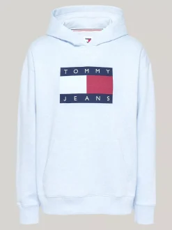 Bluzy Dresowe & Z Kapturem*Tommy Hilfiger Melanżowa Bluza O Luźnym Kroju Z Kapturem VESSEL BLUE MELANGE