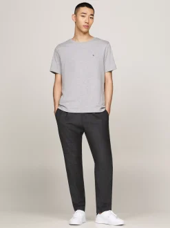T-Shirty*Tommy Hilfiger Melanżowy T-shirt Z Okrągłym Dekoltem LIGHT GREY HEATHER