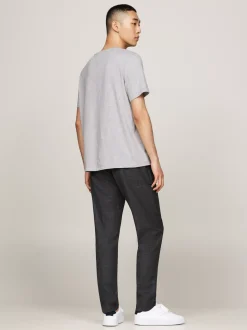 T-Shirty*Tommy Hilfiger Melanżowy T-shirt Z Okrągłym Dekoltem LIGHT GREY HEATHER