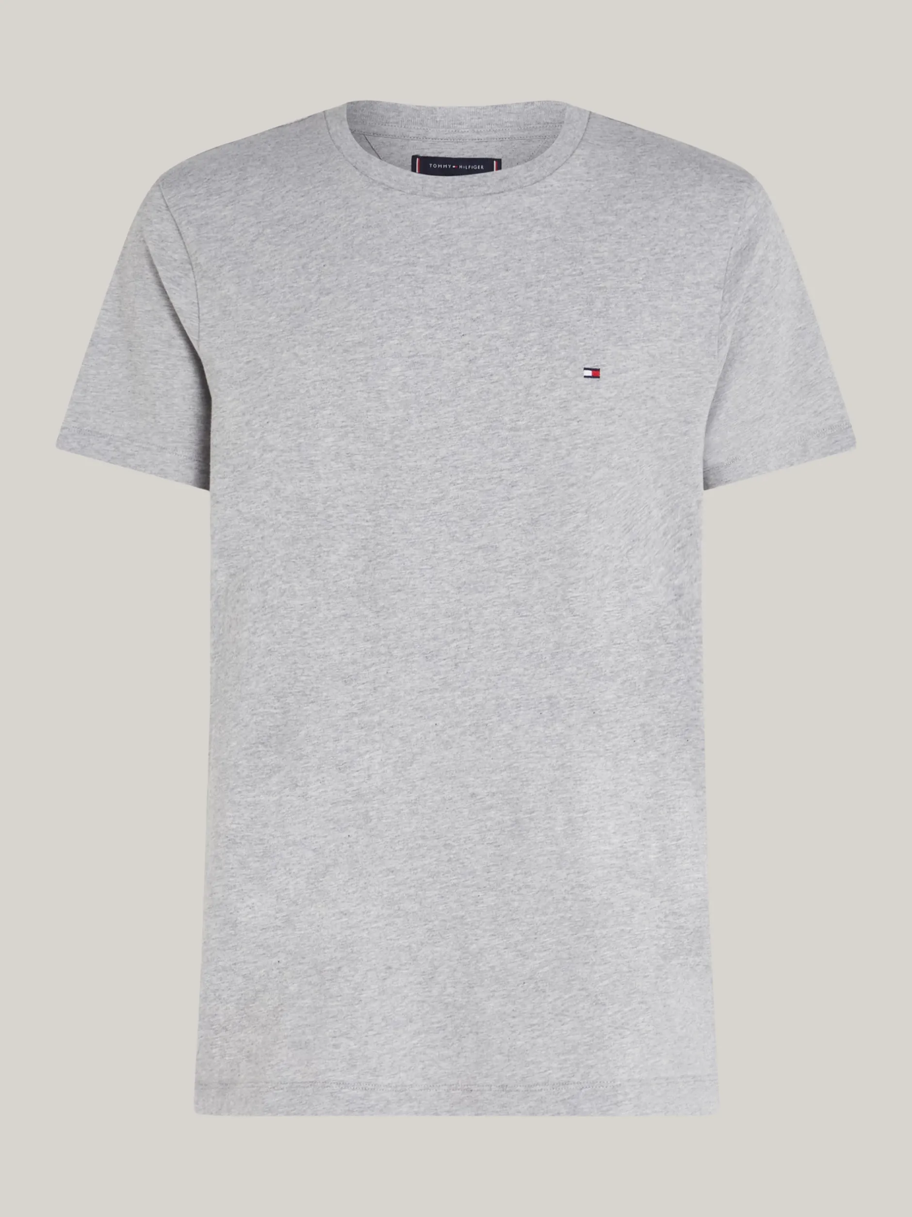 T-Shirty*Tommy Hilfiger Melanżowy T-shirt Z Okrągłym Dekoltem LIGHT GREY HEATHER
