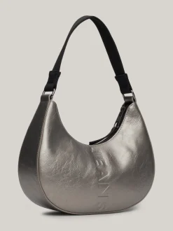 Torby Na Ramię*Tommy Hilfiger Metaliczna Torebka Na Ramię City PEWTER