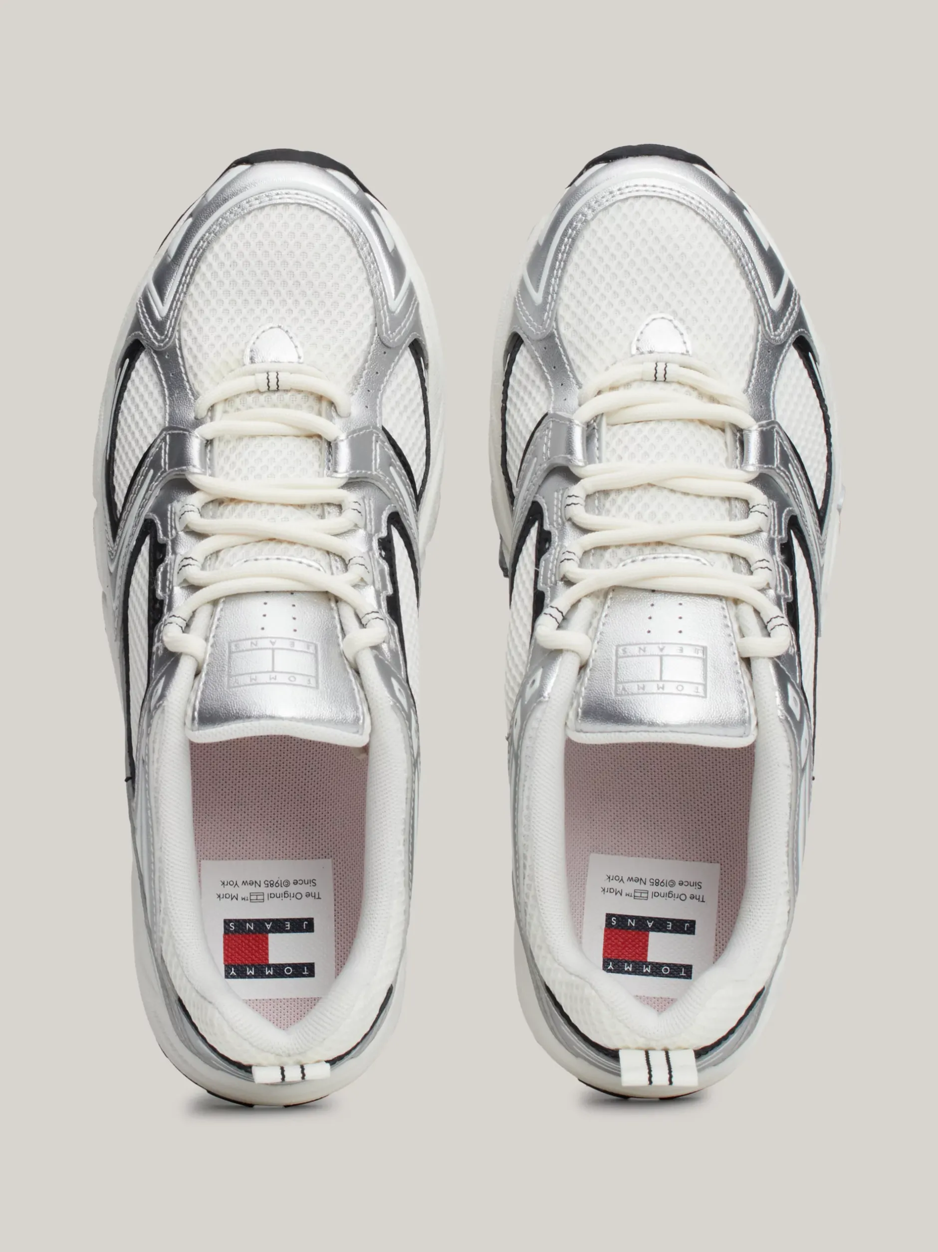 Sneakersy*Tommy Hilfiger Metaliczne Buty Do Biegania SILVER