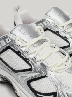 Sneakersy*Tommy Hilfiger Metaliczne Buty Do Biegania SILVER
