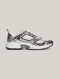White Trainers|Sneakersy*Tommy Hilfiger Metaliczne Buty Sportowe BLACK
