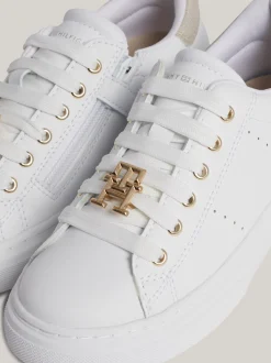 Obuwie I Akcesoria*Tommy Hilfiger Metaliczne Buty Sportowe TH Monogram WHITE/PLATINUM