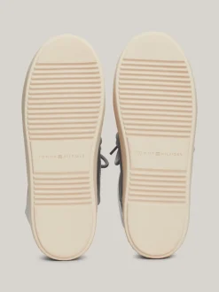 Botki*Tommy Hilfiger Metaliczne Sznurowane śniegowce TH Monogram SILVER