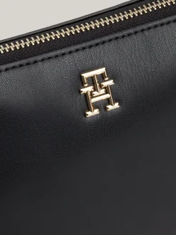Torebki Na Pasku*Tommy Hilfiger Miękka Kosmetyczka Z Monogramem TH BLACK