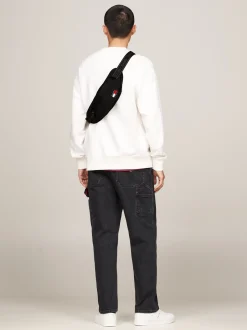 Torebki Na Pasku*Tommy Hilfiger Nerka Essential Z Motywem Powtórzonego Logo BLACK