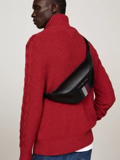 Torebki Na Pasku*Tommy Hilfiger Nerka Z Fakturą Piki BLACK