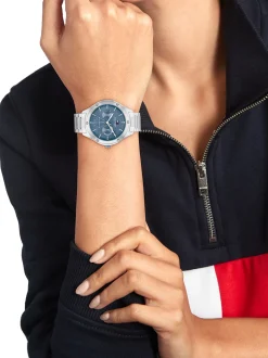 Zegarki*Tommy Hilfiger Niebieski Zegarek Ze Stali Nierdzewnej SILVER