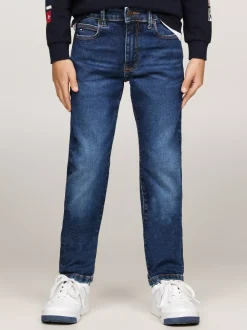 Jeansy*Tommy Hilfiger Niebieskie Jeansy Z Efektem Wyblaknięcia AUTHENTICSTRETCH