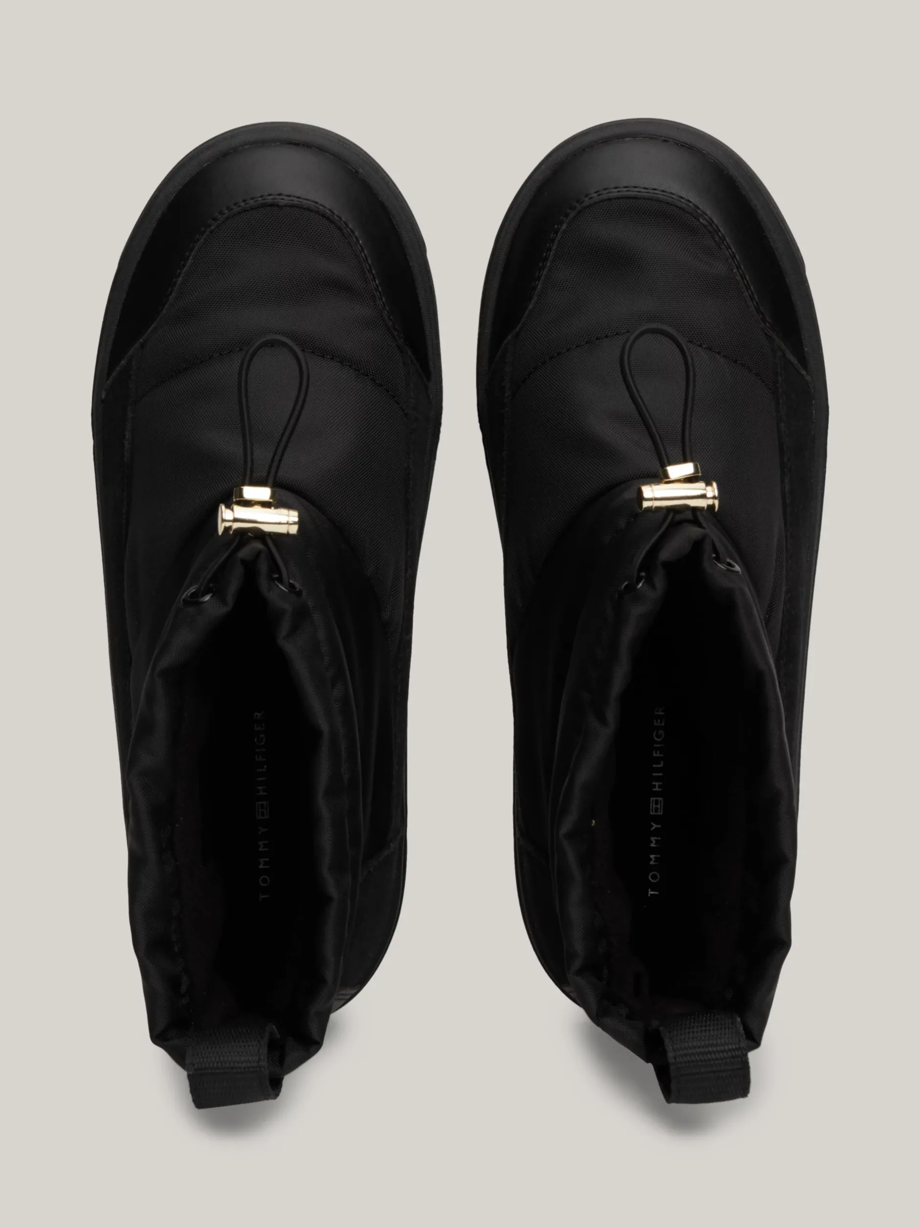 Botki*Tommy Hilfiger Śniegowce Z Regulowanymi Troczkami BLACK