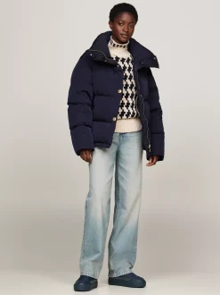 Botki*Tommy Hilfiger Śniegowce Z Regulowanymi Troczkami MILITARY DENIM