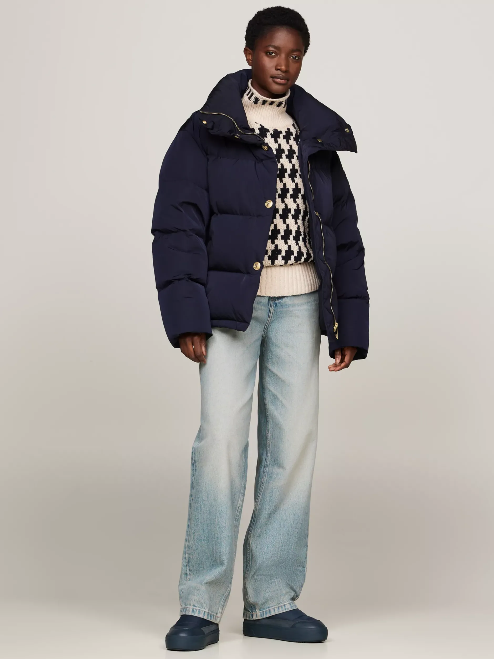 Botki*Tommy Hilfiger Śniegowce Z Regulowanymi Troczkami MILITARY DENIM