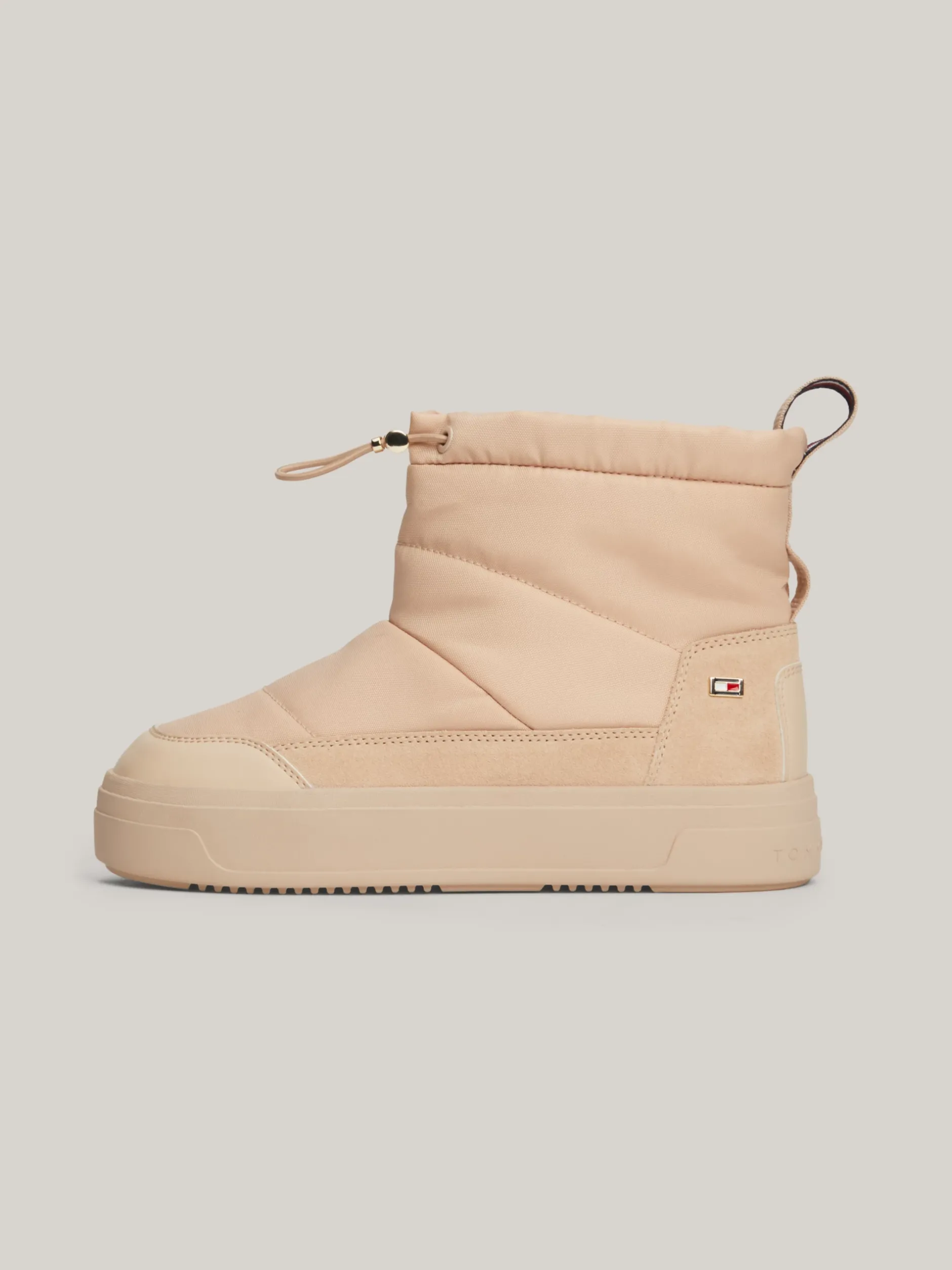 Botki*Tommy Hilfiger Śniegowce Z Regulowanymi Troczkami MISTY BLUSH