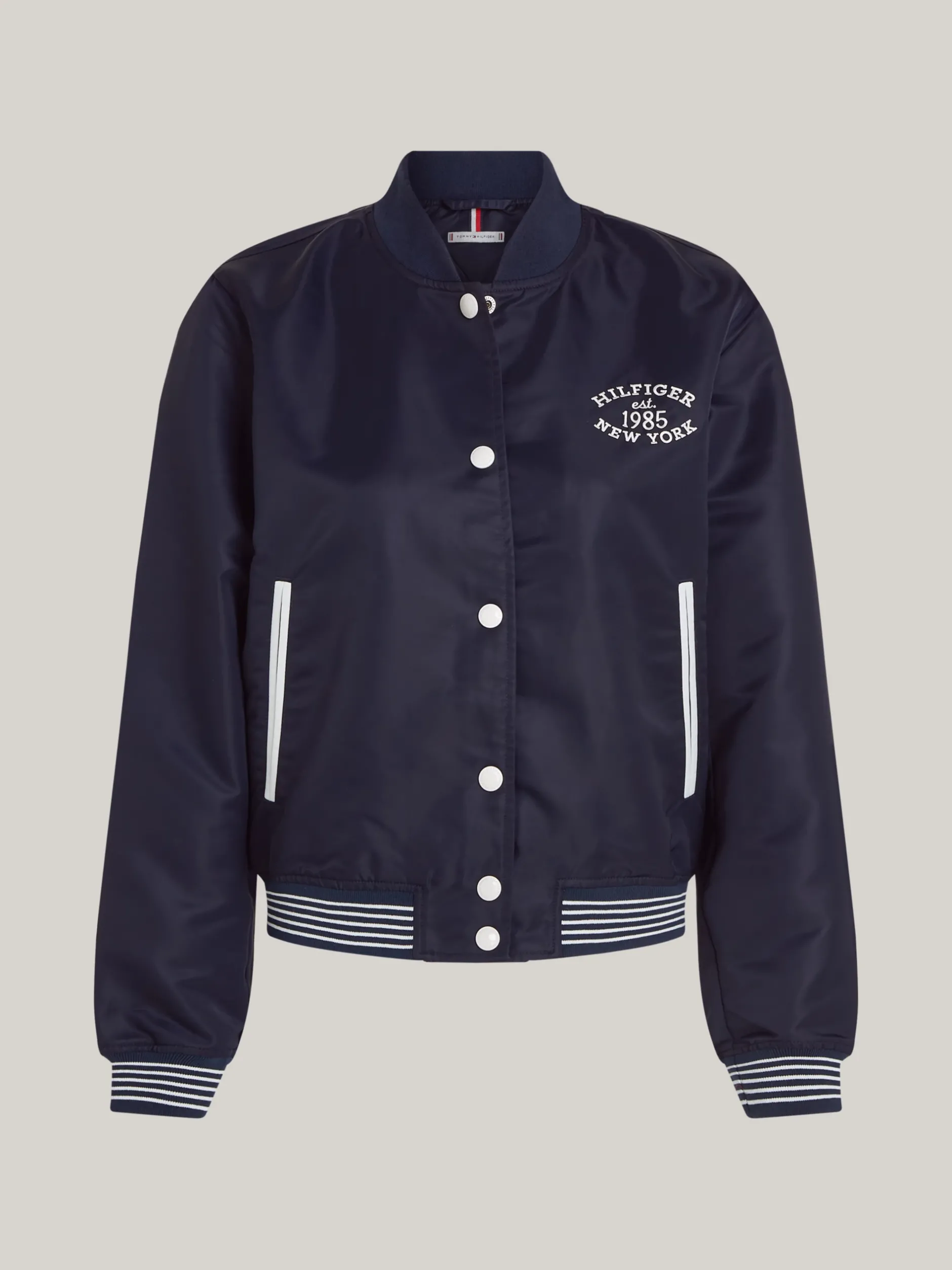 Kurtki & Płaszcze*Tommy Hilfiger Nieprzemakalna Kurtka Bomber W Stylu Varsity DESERT SKY