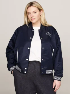 Kurtki & Płaszcze*Tommy Hilfiger Nieprzemakalna Kurtka Bomber Curve Varsity DESERT SKY