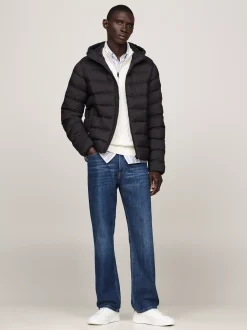 Kurtki & Płaszcze*Tommy Hilfiger Nieprzemakalna Kurtka Ocieplana Z Kapturem BLACK
