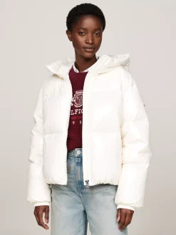 Kurtki & Płaszcze*Tommy Hilfiger Nieprzemakalna Kurtka Puchowa ANCIENT WHITE