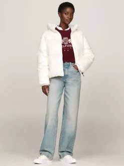 Kurtki & Płaszcze*Tommy Hilfiger Nieprzemakalna Kurtka Puchowa ANCIENT WHITE