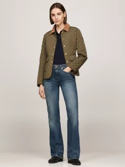 Kurtki & Płaszcze*Tommy Hilfiger Nieprzemakalna Kurtka Z Pikowaniem ARMY GREEN