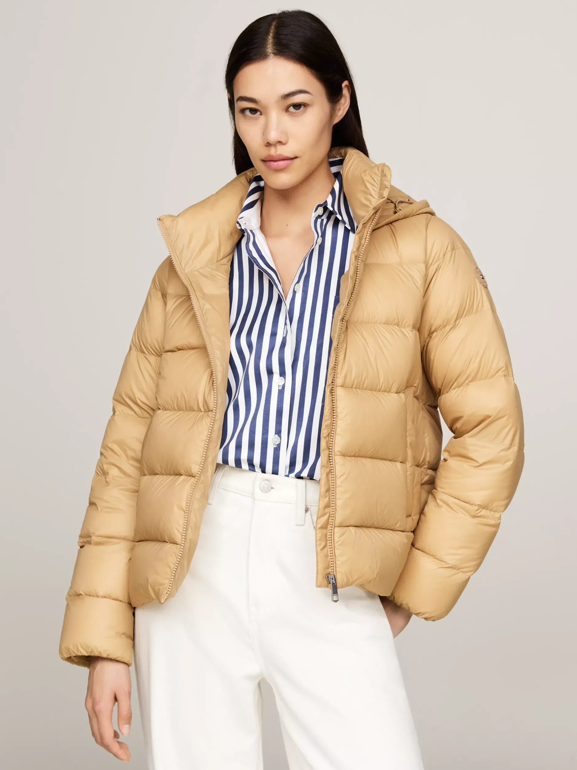 Kurtki & Płaszcze*Tommy Hilfiger Nieprzemakalna Kurtka Z Puchowym Wypełnieniem CLASSIC KHAKI