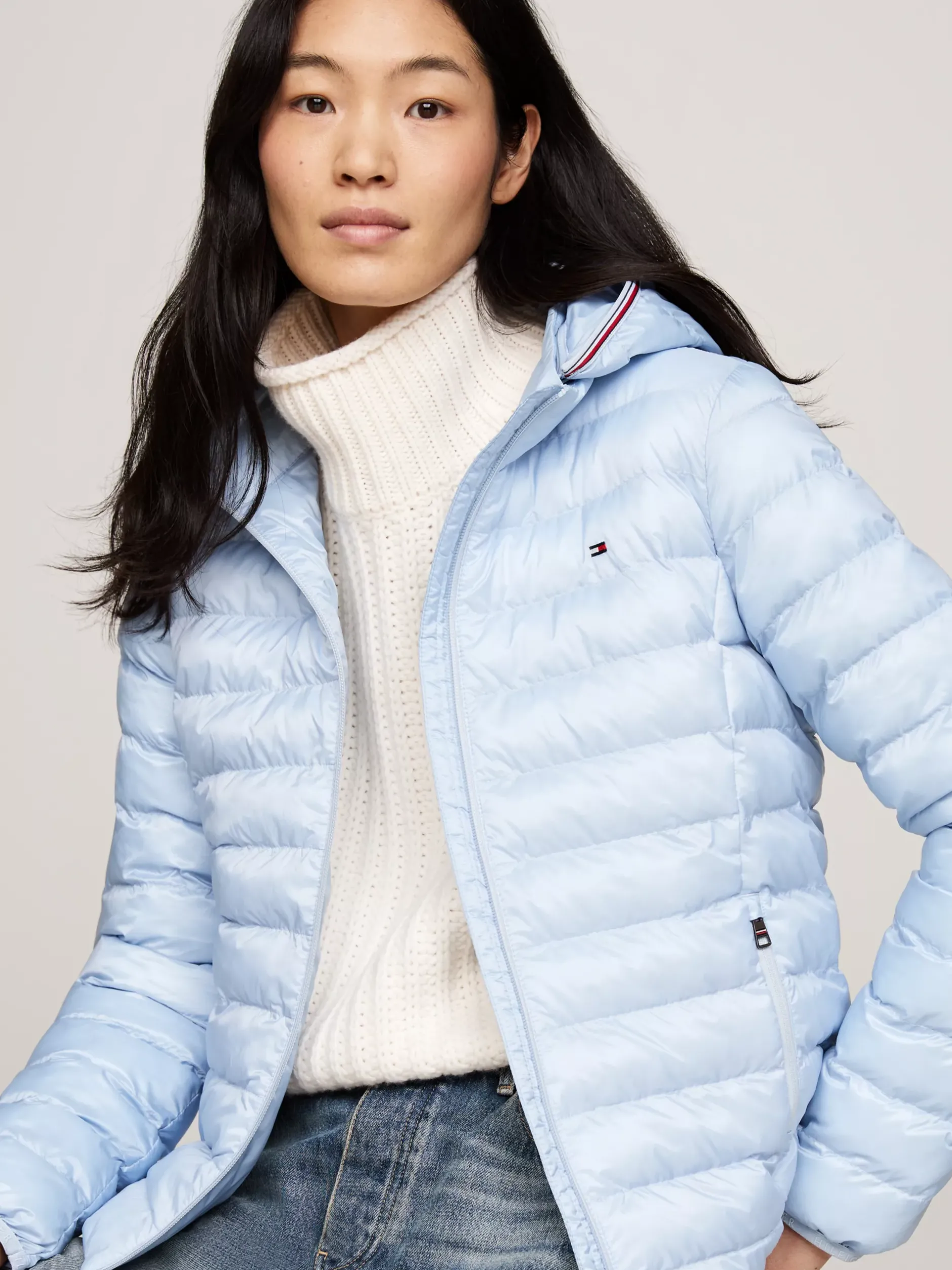 Kurtki & Płaszcze*Tommy Hilfiger Nieprzemakalna Ocieplana Kurtka BREEZY BLUE