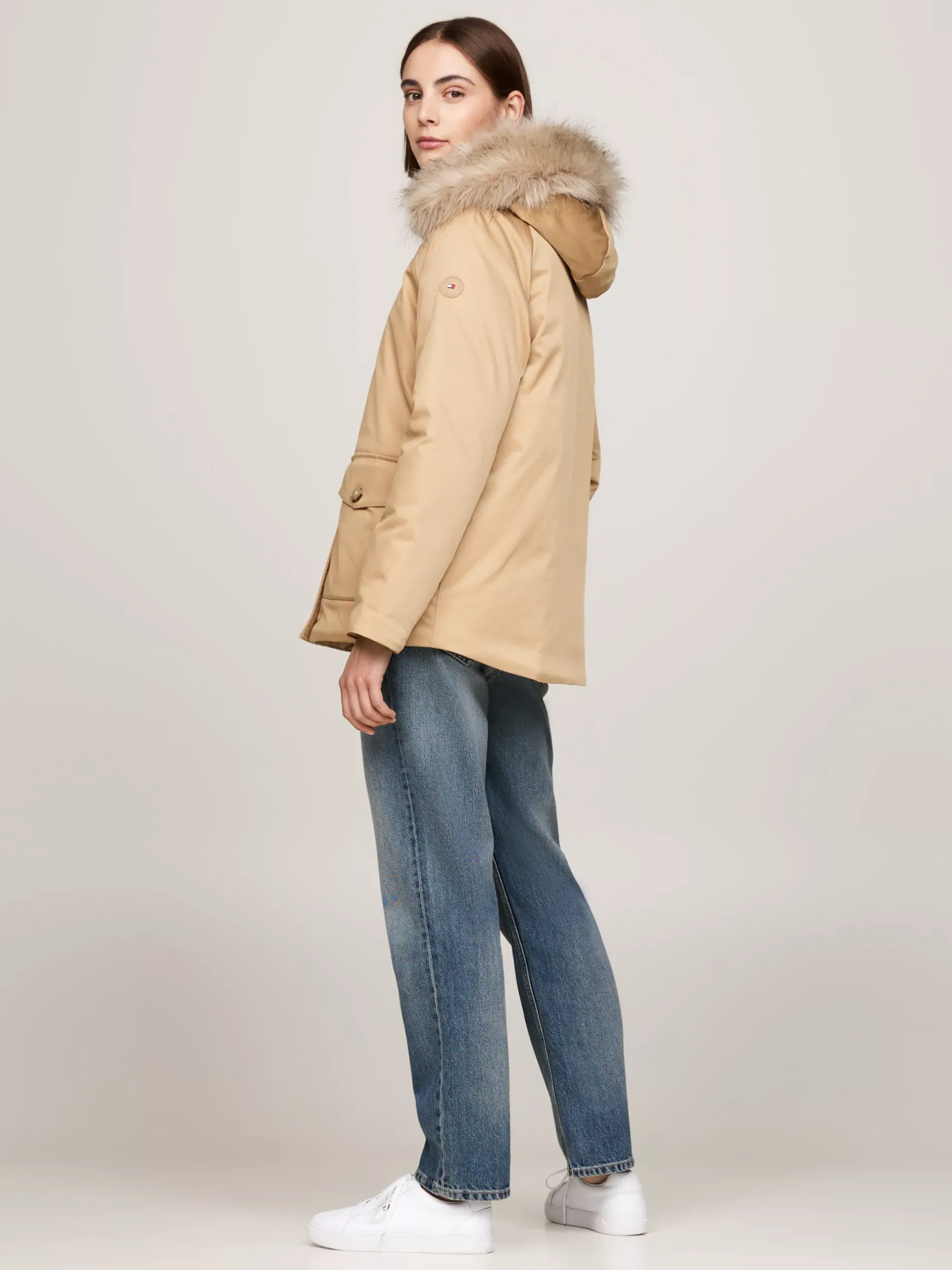 Kurtki & Płaszcze*Tommy Hilfiger Nieprzemakalna Ocieplana Parka Z Kapturem CLASSIC KHAKI