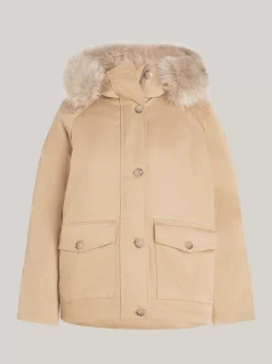 Kurtki & Płaszcze*Tommy Hilfiger Nieprzemakalna Ocieplana Parka Z Kapturem CLASSIC KHAKI