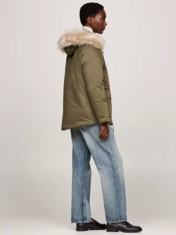 Kurtki & Płaszcze*Tommy Hilfiger Nieprzemakalna Ocieplana Parka Z Kapturem ARMY GREEN
