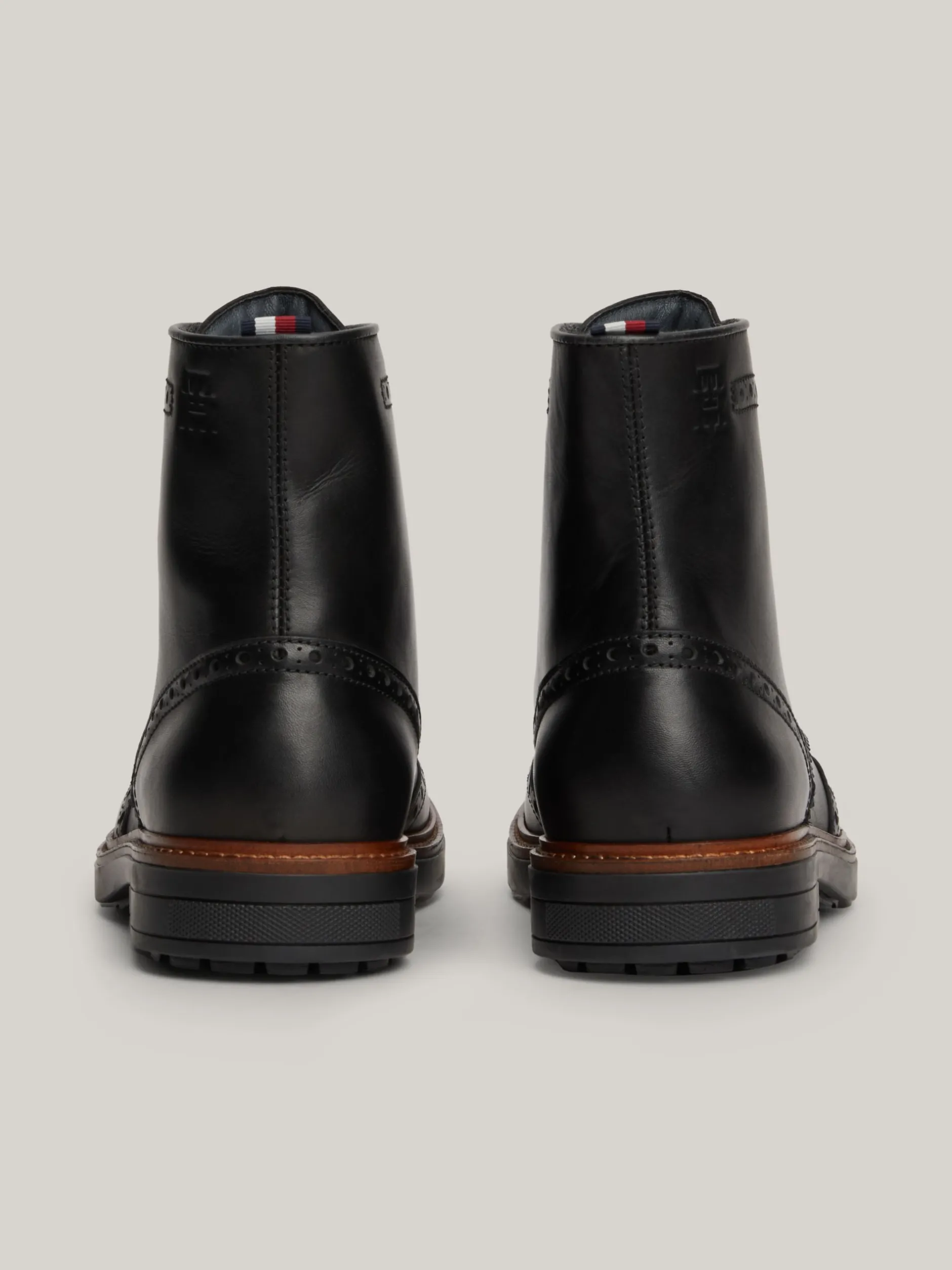 Buty Sznurowane|Buty*Tommy Hilfiger Nieprzemakalne Brogsy Ze Skóry BLACK