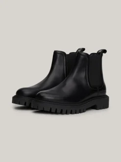 Sztyblety|Buty*Tommy Hilfiger Nieprzemakalne Masywne Sztyblety Ze Skóry BLACK