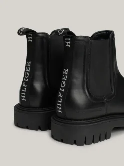 Sztyblety|Buty*Tommy Hilfiger Nieprzemakalne Masywne Sztyblety Ze Skóry BLACK