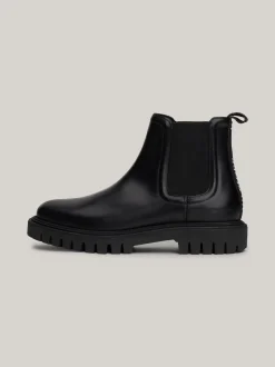 Sztyblety|Buty*Tommy Hilfiger Nieprzemakalne Masywne Sztyblety Ze Skóry BLACK