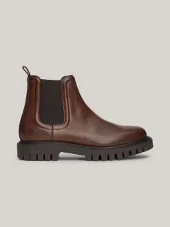 Sztyblety|Buty*Tommy Hilfiger Nieprzemakalne Masywne Sztyblety Ze Skóry WINTER COGNAC
