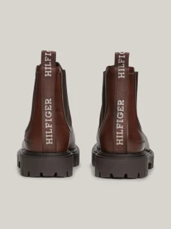 Sztyblety|Buty*Tommy Hilfiger Nieprzemakalne Masywne Sztyblety Ze Skóry WINTER COGNAC