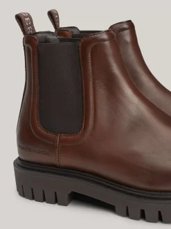 Sztyblety|Buty*Tommy Hilfiger Nieprzemakalne Masywne Sztyblety Ze Skóry WINTER COGNAC