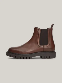 Sztyblety|Buty*Tommy Hilfiger Nieprzemakalne Masywne Sztyblety Ze Skóry WINTER COGNAC