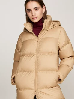 Kurtki & Płaszcze*Tommy Hilfiger Nieprzemakalny Płaszcz Puchowy CLASSIC KHAKI