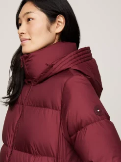 Kurtki & Płaszcze*Tommy Hilfiger Nieprzemakalny Płaszcz Puchowy DEEP ROUGE